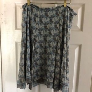 Blue Skirt with Flowers